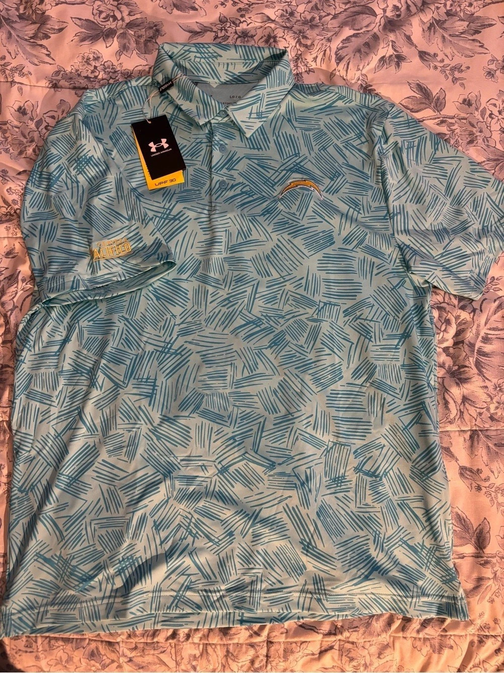 Under Armour The Playoff Polo Los Angeles Chargers Cerveza Pacifico Men's Blue &